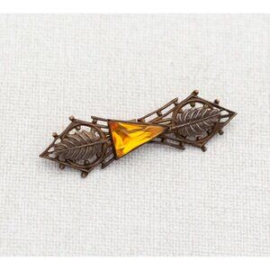 Vintage Antique Leaves' Ember Brooch, A10
